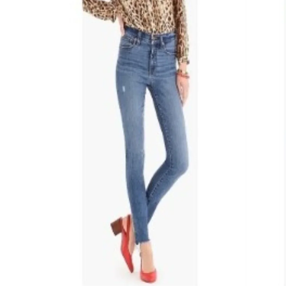 NWT NEW J. Crew High Rise Stretch Skinny Ankle Jean Medium Wash Size 27 - Picture 2 of 9